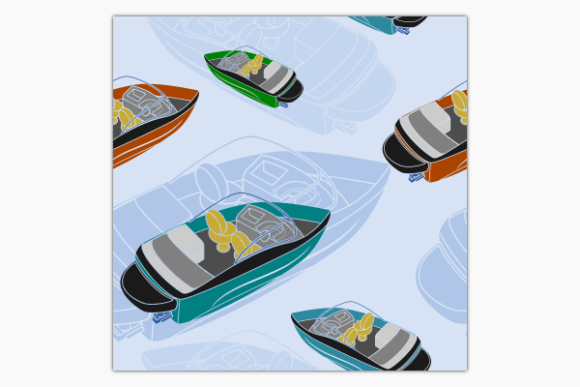 Back Top Oblique Bowrider Boat Pattern