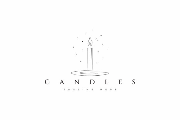 Candle Light Monochrome Concept Logo