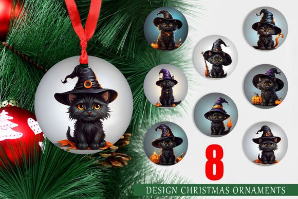 Christmas Ornament Black Cat Halloween