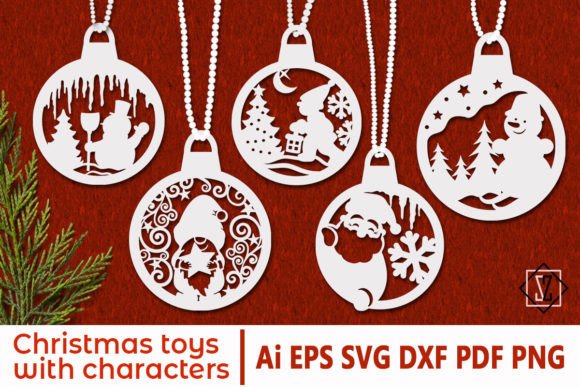 Christmas Toys with Characters SVG