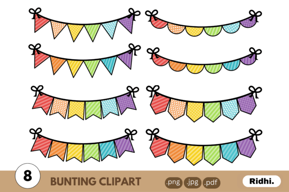 Cute Rainbow Bunting Clipart for Creative Expression