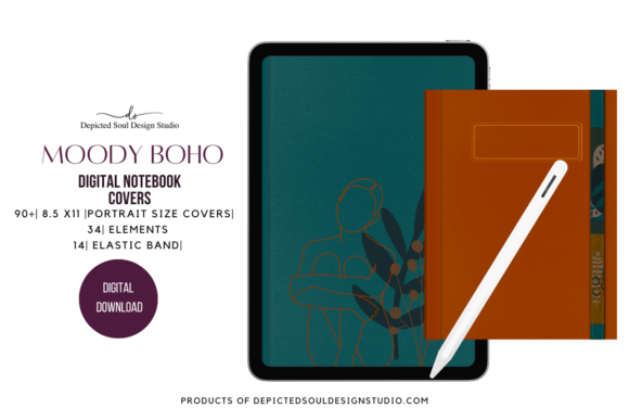 Digital Notebook Cover Moody Boho: A Stylish and Practical Solution for Your Note-Taking Needs
