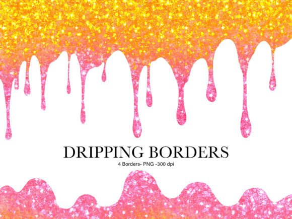Enhancing Creativity and Professionalism with Pink Orange Glitter Dripping Borders