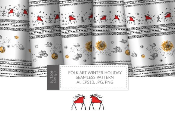 Folk Art Winter Holiday Seamless Pattern: A Timeless Design for Modern Creativity