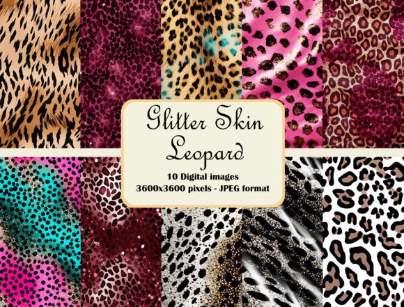 Glitter Skin Leopard Pattern Bundle: Sparkle and Style for Your Creative Projects