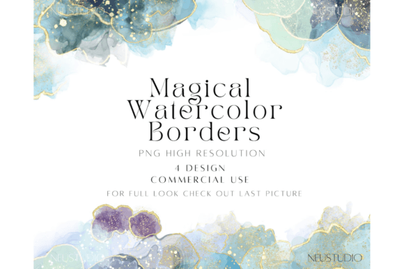 Glitter Watercolor Wavy Borders: A Versatile Design Element for Creative Projects