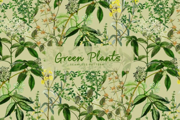 Green Plants Seamless Pattern