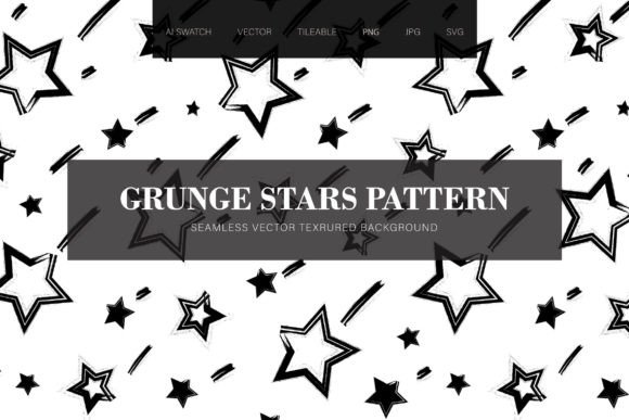 Grunge Falling Stars Seamless Pattern