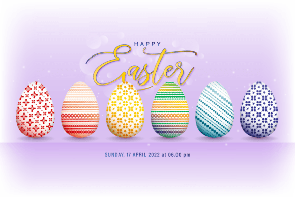 Happy Easter Card with Sixth Eggs: A Creative Solution for Business and Digital Design