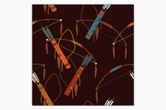 Native America Archery Tool Dark Pattern for Creative Design