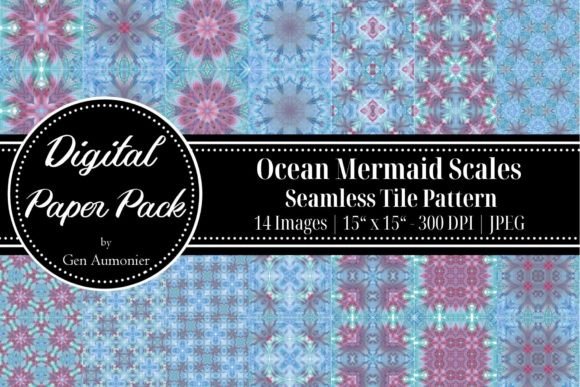Ocean Mermaid Seamless Tile Patterns