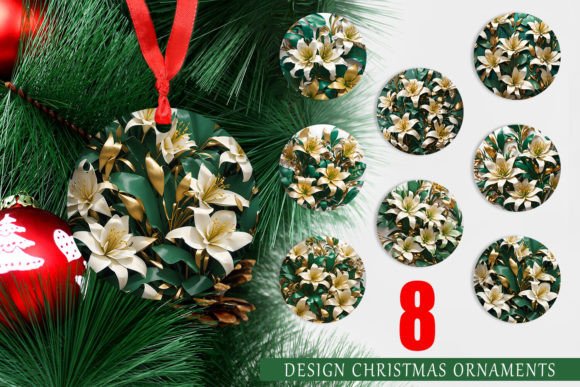 Ornament Golden Lily Flower: Elegant Christmas Decor for Every Home
