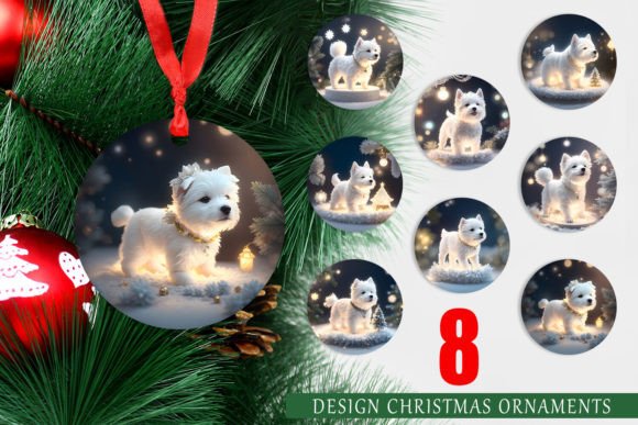 Ornament White Dog Scene Christmas: A Festive and Practical Choice for Your Holiday Decor