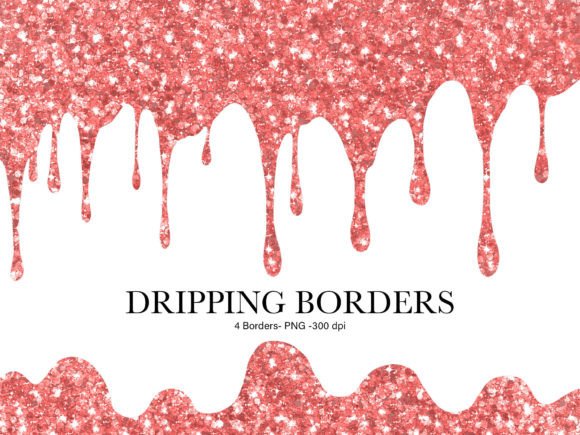 Peach Pink Glitter Dripping Borders: Spark Your Creativity