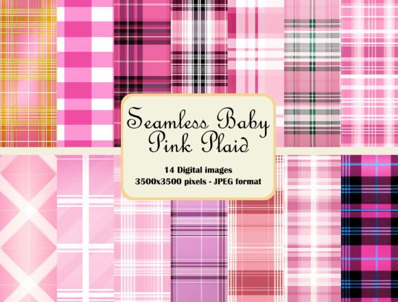Seamless Baby Pink Plaid Pattern Bundle: A Versatile Digital Asset for Creative Projects
