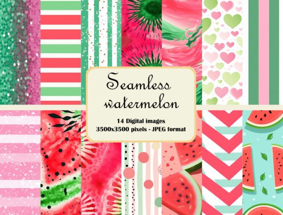 Seamless Watermelon Pattern Bundle