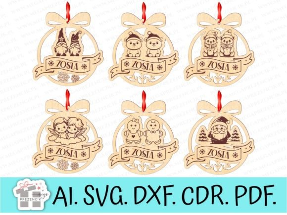 Sweet Christmas Tree Baubles Svg Laser