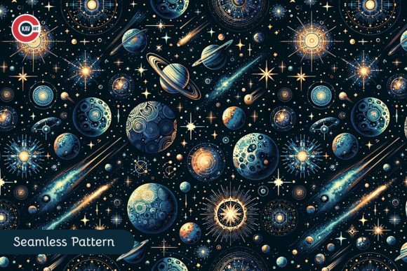 The Futuristic Space Cosmic Seamless Pattern: A Gateway to the Stars for Creators and Businesses