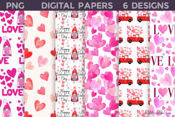 Valentines Day Digital Paper for Creative Projects