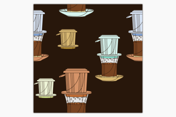 Vietnam Coffee with Saucer Dark Pattern