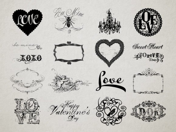 Vintage Valentine's Day Frames for Timeless Design Projects