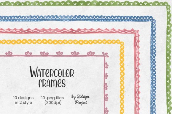 Watercolor Frames, Hand Drawn Border: A Creative Addition to Your Design Projects